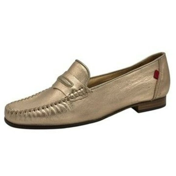 Marc Joseph New York Shoes - Marc Joseph NY Rose Gold Leather Loafers Flats Swan Street Metallic Size 8